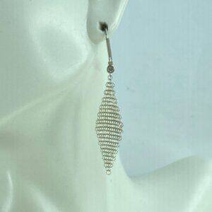 Tiffany & Co. Elsa Peretti Diamond Mesh sterling silver earrings 2" JR624